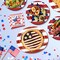 100Pcs Patriotic Paper Plates and Napkins Set - Includes 10 * 12inch Oval Dinner Plates,9inch Dessert Plate and Napkins, for Memorial Day 4th of July Party Supplies